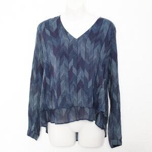 Anthropologie Cloth & Stone Dotted Herringbone Blouse Size S